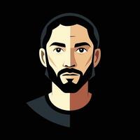A man with a beard and beard on a black background vector