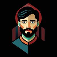 A man with a beard and a beard vector