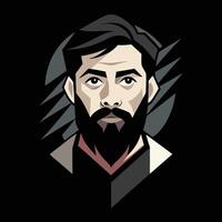 A man with a beard and a beard vector