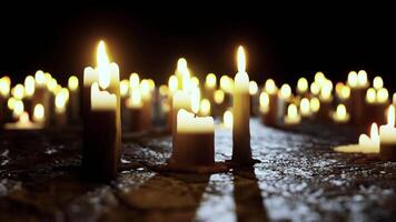 Group of Lit Candles on Table video