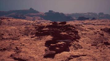 Sculpted by Time, Enigmatic Red Stone Canyon Rises Majestically in the Desert video