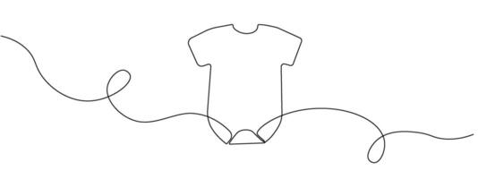 Single continuous drawing of baby onesie. editable illustration vector