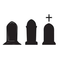 Three tombstones with crosses on them vector