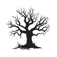 A black and white silhouette of a tree vector
