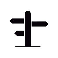 A black and white sign pointing in different directions vector
