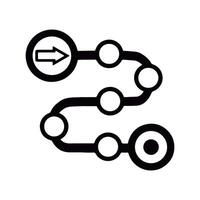 A black and white icon of a chain of arrows vector