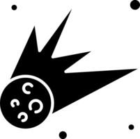 A black and white icon of a comet vector