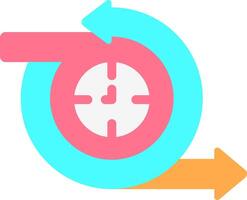 A clock with an arrow pointing to the right vector