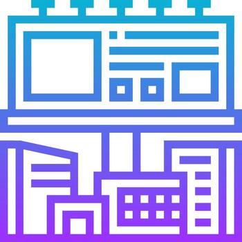 A building with a billboard on top of it vector