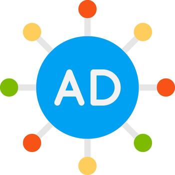 An ad with many colorful circles around it vector