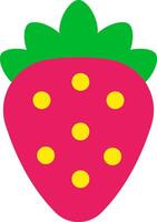 A strawberry with yellow dots on it vector
