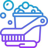 A bucket with a brush and soap in it vector