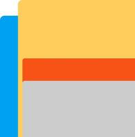 A folder with a yellow, orange and blue stripe vector