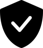 A black and white icon of a check mark vector