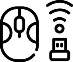 Mouse and wireless connection icon vector