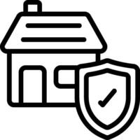 A house with a shield and a check mark vector