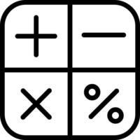 A calculator icon with four different symbols vector