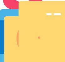 A colorful folder with a red apple on top vector
