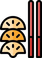 Chinese food icon with chopsticks and a slice of pizza vector