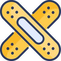 A bandage with two crossed lines vector