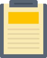 A clipboard with a yellow note on it vector