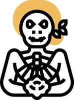 A skeleton with a cross on his head vector