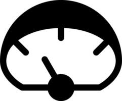 A black and white icon of a speedometer vector