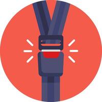 A red circle with a blue strap on it vector