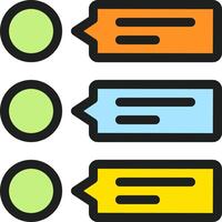 Four colored speech bubbles with a question mark vector