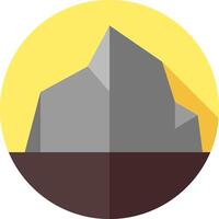 A mountain in a flat design with a yellow background vector