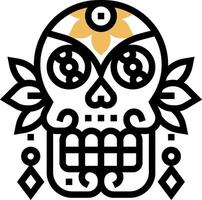 A sugar skull with a flower on it vector