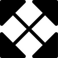 A black and white square with two arrows vector
