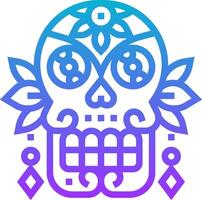 A sugar skull with blue and purple colors vector