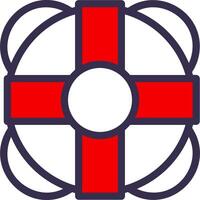 A red and white cross in a circle vector
