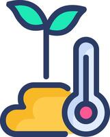 Plant growth and temperature icon vector