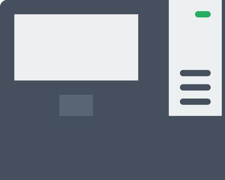 A computer with a monitor and keyboard vector