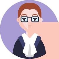 A cartoon man in glasses and a tie vector