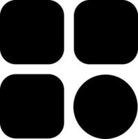 Four black squares with different shapes on them vector