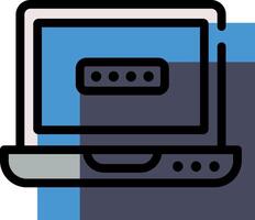 A laptop computer with a lock icon on it vector