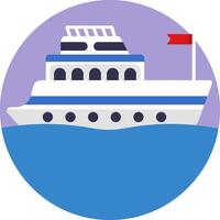 A boat with a flag on top of it vector