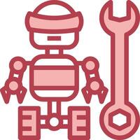 A robot holding a wrench and a wrench vector