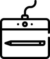 A black and white image of a pen and pencil vector
