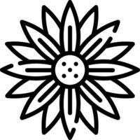 A black and white flower icon vector