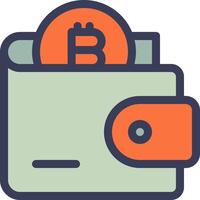 Bitcoin wallet icon vector