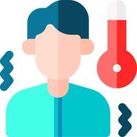 A man with a thermometer and a thermometer icon vector