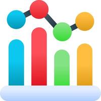 A colorful graph with a bar chart vector