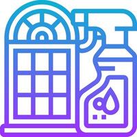 A blue and purple icon of a window cleaner and a window vector