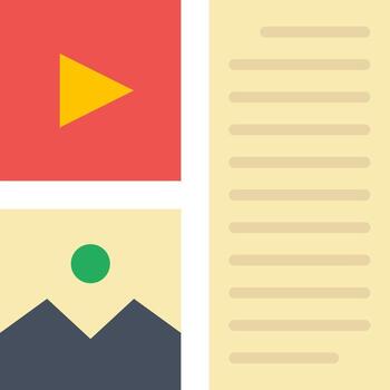 A flat design with a player, a note and a note vector