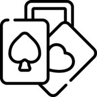 A black and white drawing of a card game vector