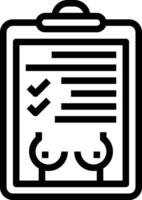 A black and white icon of a clipboard vector